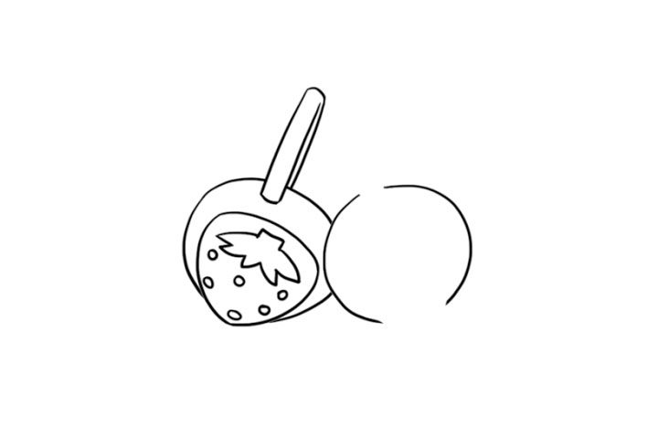 草莓耳罩简笔画画法步骤