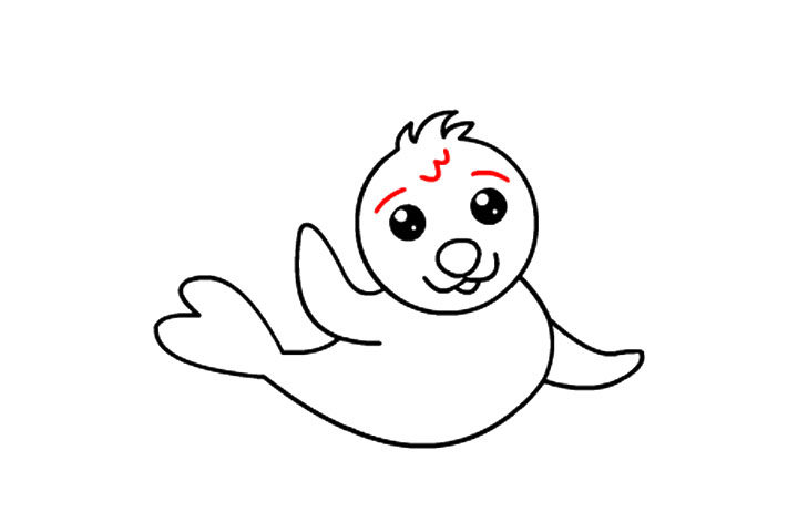 如何画可爱的海豹宝宝