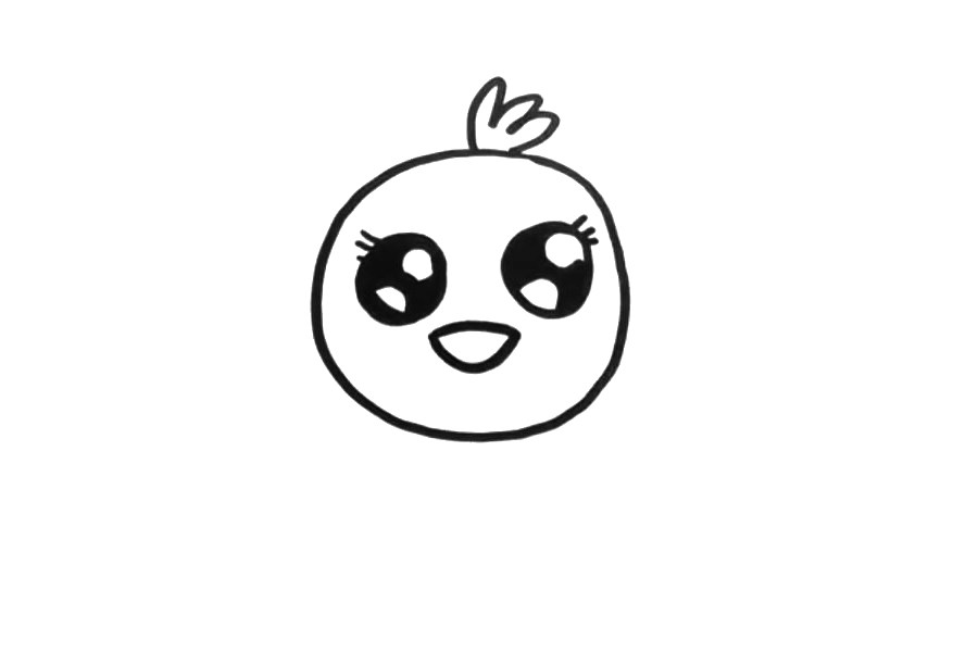 可爱的小鸡简笔画画法