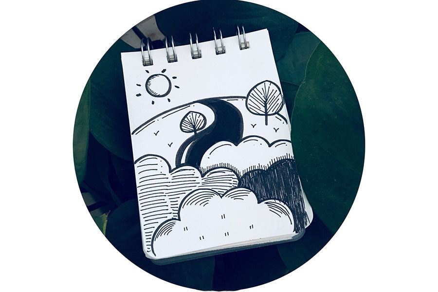春天风景简笔画图片