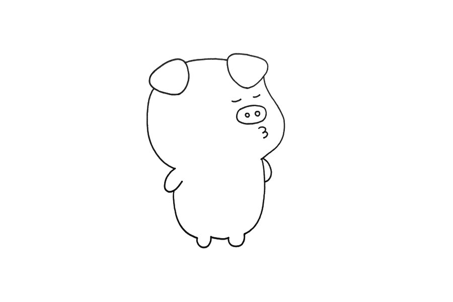 卡通猪怎么画