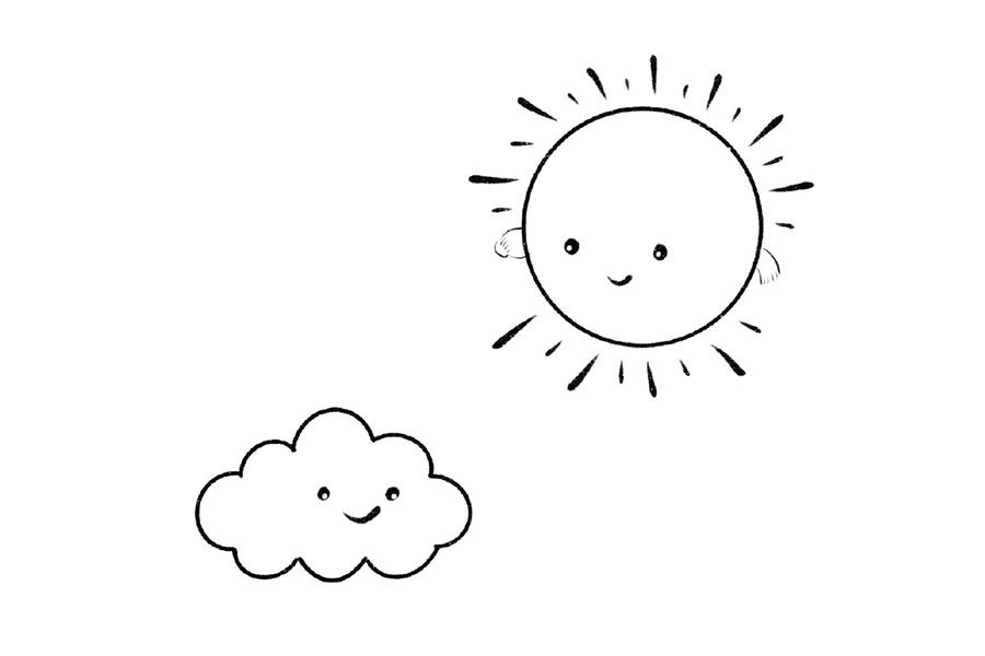 太阳雨的卡通画法