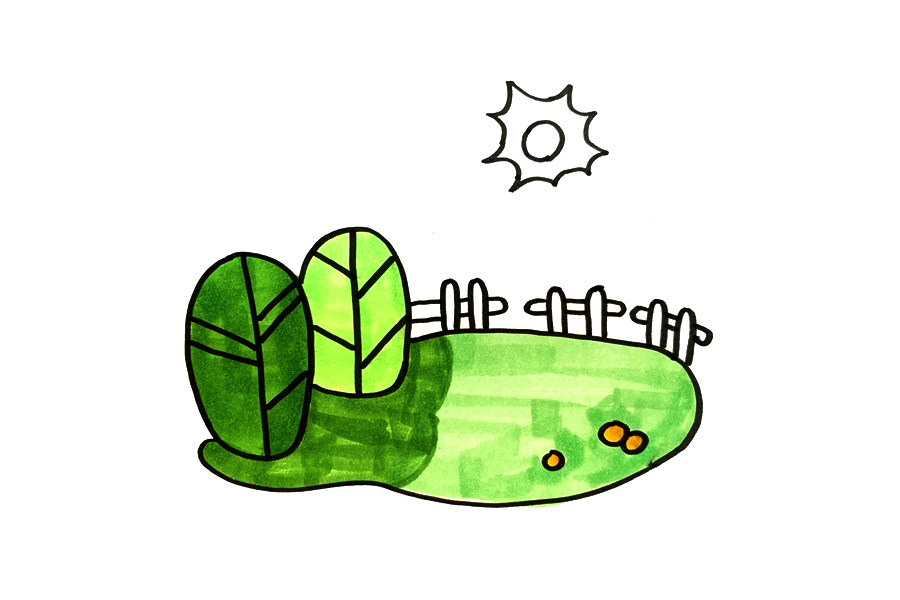 春天风光简笔画画法步骤