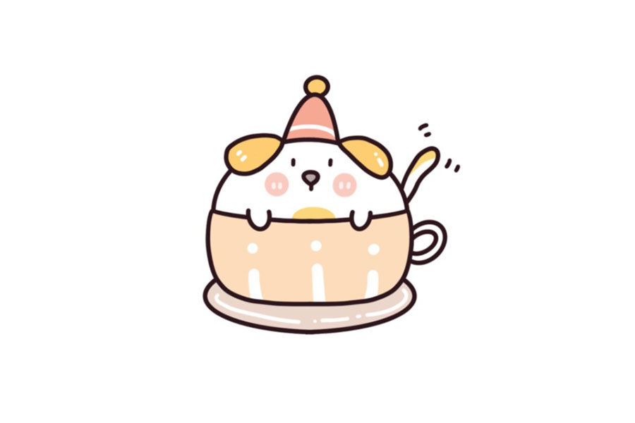 美食饮品主题简笔画超萌咖啡简笔画