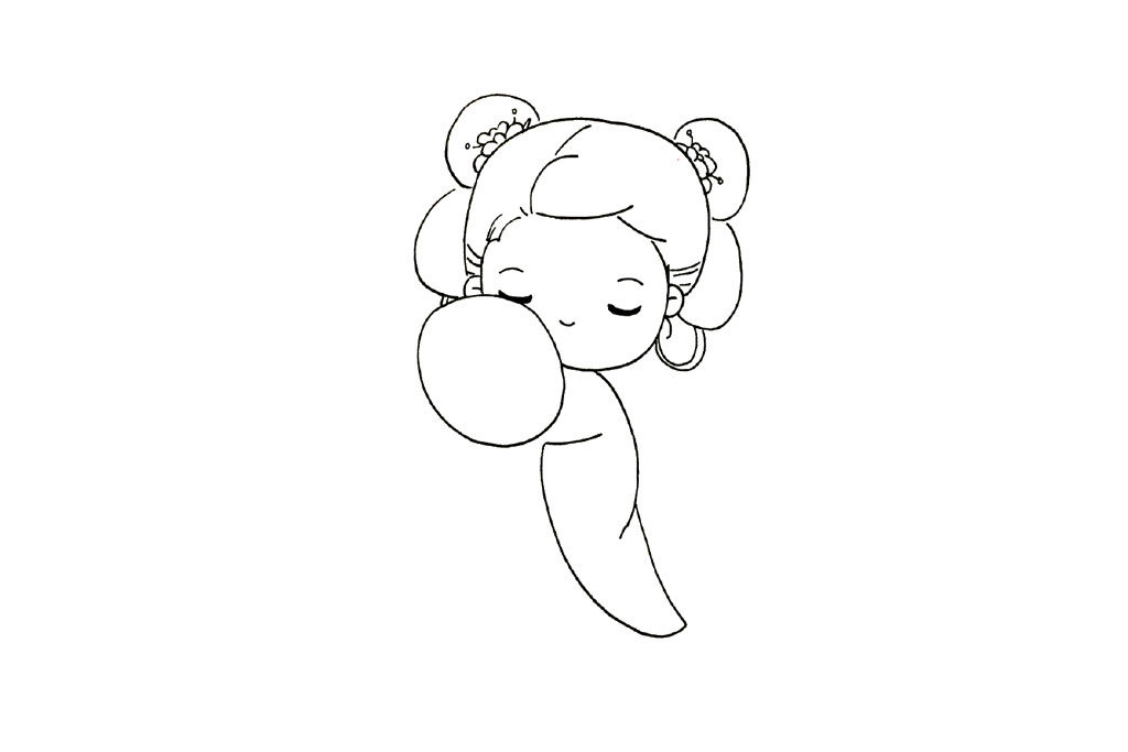 汉服小女孩简笔画画法步骤