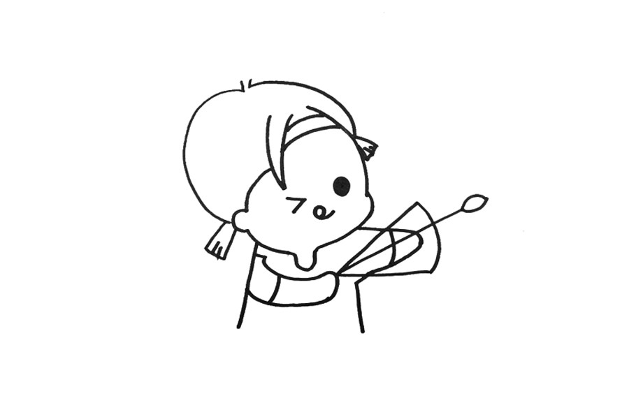 射箭的小女孩简笔画步骤