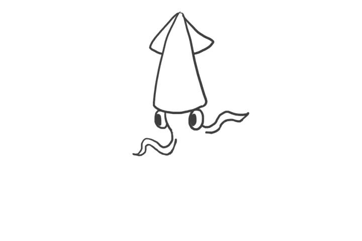 海洋生物乌贼简笔画怎么画