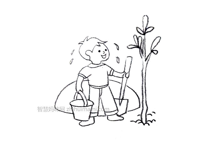 植树节简笔画大全 拥抱春天，播种绿色