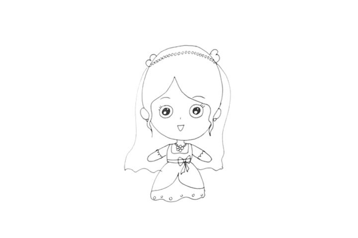 可爱的新娘怎么画