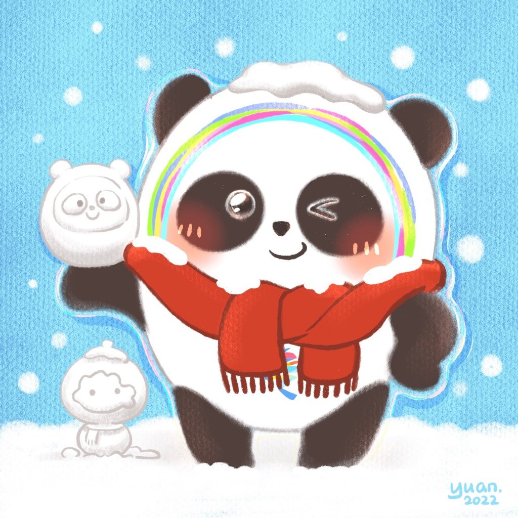 可爱冰墩墩头像简笔画