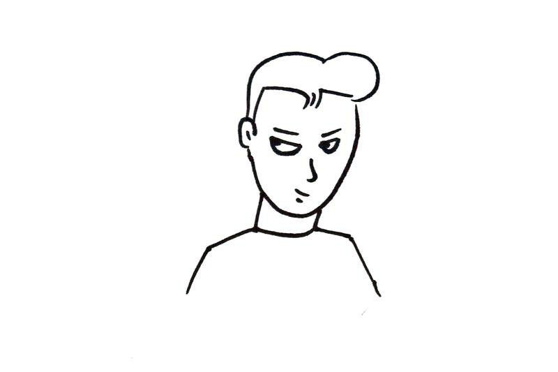 帅气的小男生简笔画