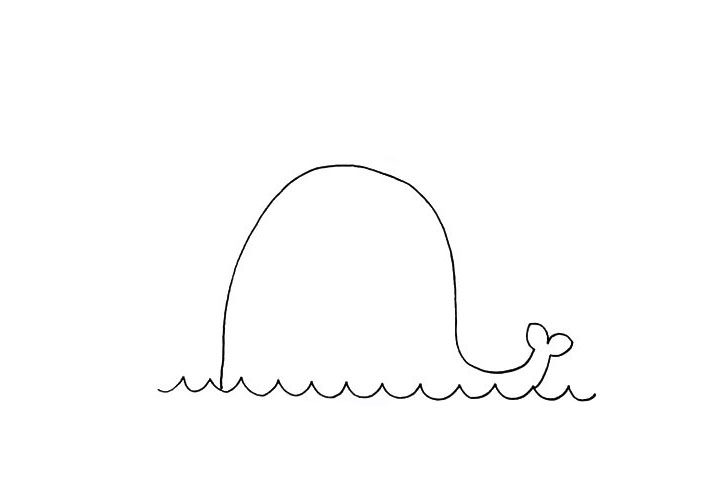 鲸鱼简笔画画法步骤