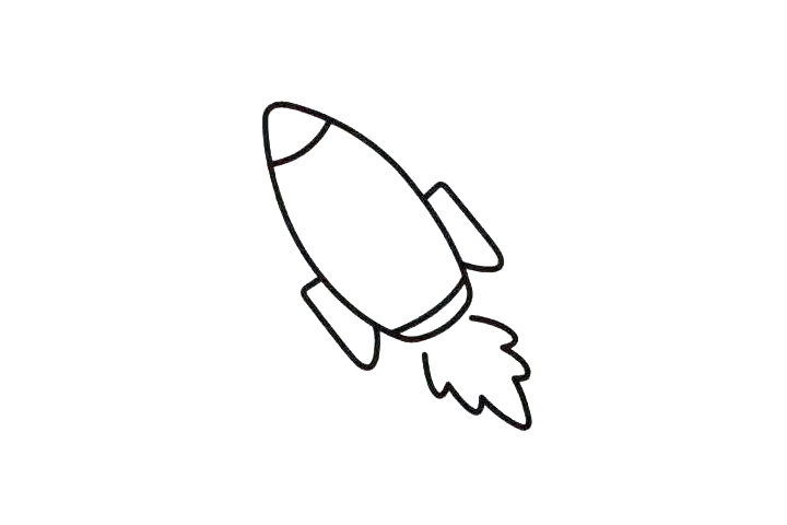 一步一步教你画火箭简笔画