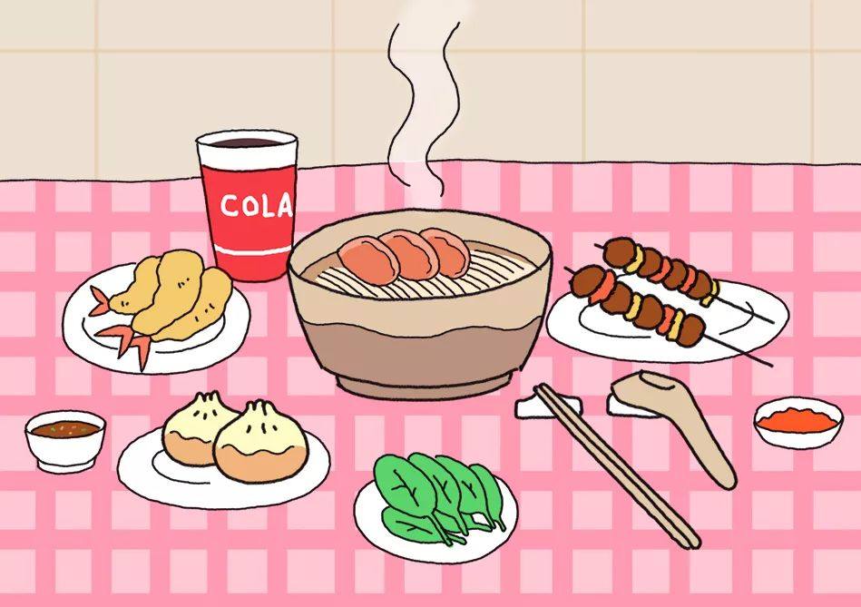一桌美食简笔画画法步骤