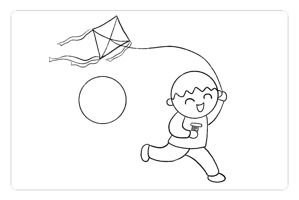 春天放风筝简笔画
