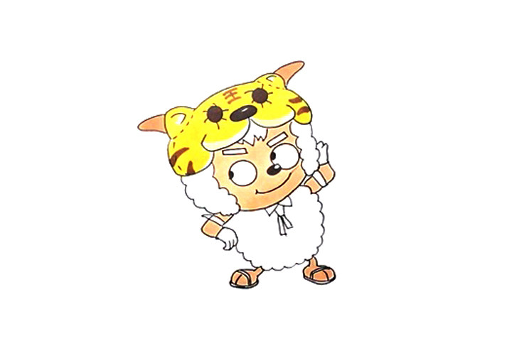 沸羊羊卡通简笔画