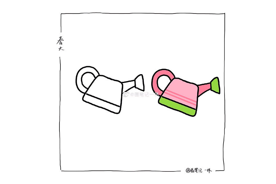 一组春天素材简笔画