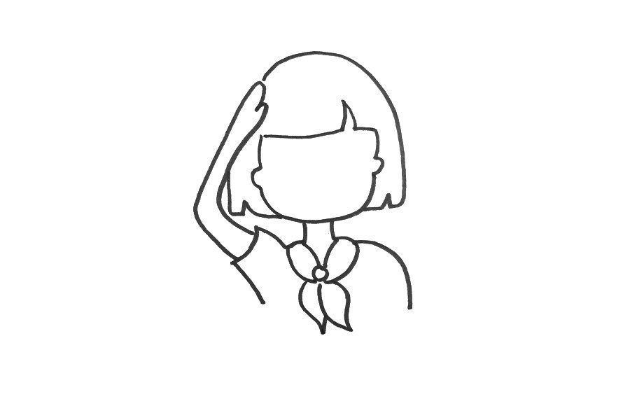 少先队员敬礼怎么画