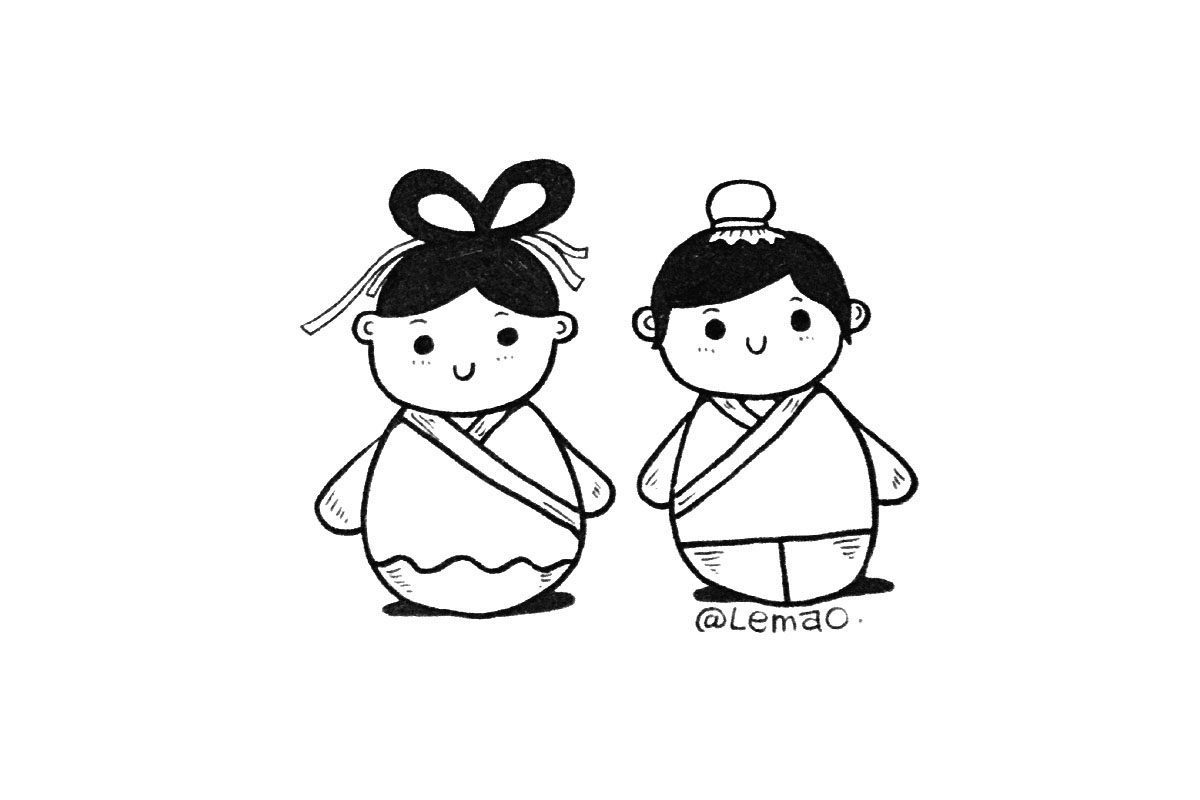 三张七夕节牛郎织女简笔画图片