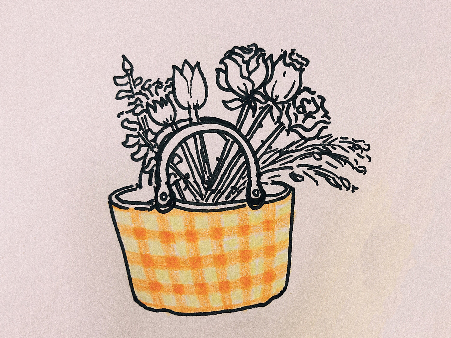 美丽的小花篮怎么画 教师节简笔画素材