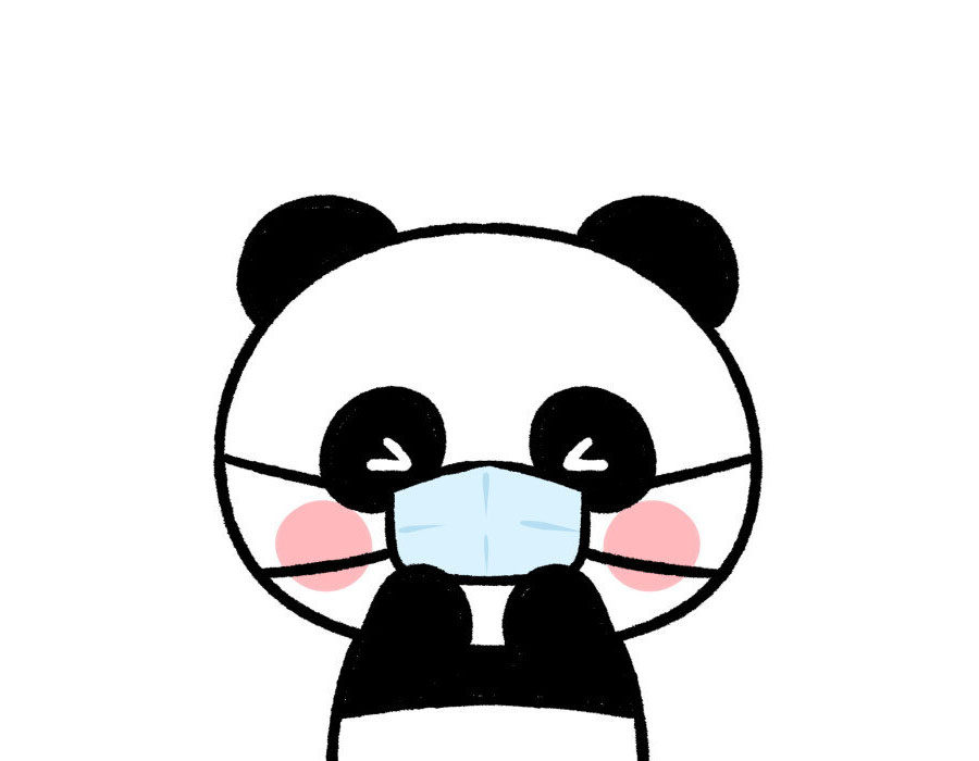 一组戴口罩的可爱小动物简笔画图片