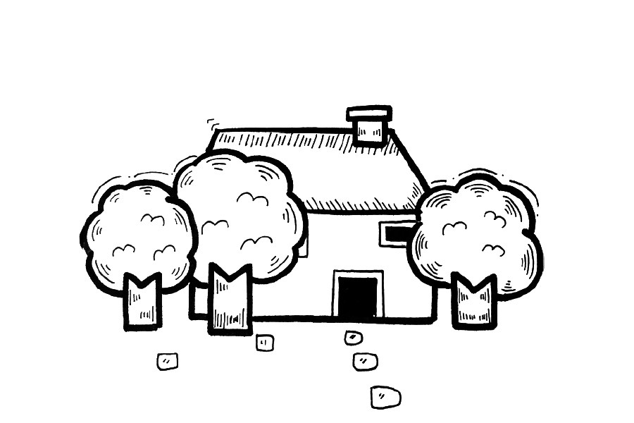 小房屋简笔画图片